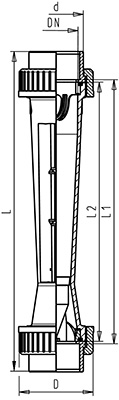 Типоразмеры ротаметра тип 335 (поплавком из PVDF с магнитом)