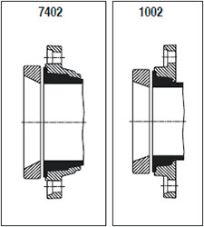 схема переходного двухкамерного фланца hawle серии 7402